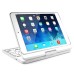 Wireless 180° Rotatable Bluetooth Keyboard Stand Leather Case For iPad Mini 1/2/3 - White