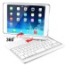 Wireless 180° Rotatable Bluetooth Keyboard Stand Leather Case For iPad Mini 1/2/3 - White