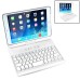 Wireless 180° Rotatable Bluetooth Keyboard Stand Leather Case For iPad Mini 1/2/3 - White