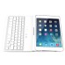 Wireless 180° Rotatable Bluetooth Keyboard Stand Leather Case For iPad Mini 1/2/3 - White