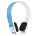 Wireless Bluetooth  2ch Stereo Audio with Built - in Battery Earphone headset - Blue