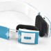 Wireless Bluetooth  2ch Stereo Audio with Built - in Battery Earphone headset - Blue