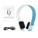 Wireless Bluetooth  2ch Stereo Audio with Built - in Battery Earphone headset - Blue