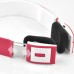 Wireless Bluetooth  2ch Stereo Audio with Built - in Battery Earphone headset - Red