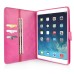 iPad Air Folio Flip Case Cover with Card Slot Sleep Wake Function Case Cover - Magenta