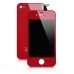 iPhone 4 Assembly ( Glass Back Cover + Red Frame Bezel + Digitizer LCD Display Screen) - Red