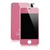 iPhone 4 Assembly ( Glass Back Cover + White Frame Bezel + Digitizer LCD Display Screen) - Pink