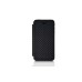 iPhone 4 Brushed Metal Back Panel With Twill Leather Front Cover - Black / Black