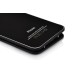 iPhone 4 Brushed Metal Back Panel With Twill Leather Front Cover - Black / Black