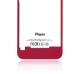 iPhone 4 Clear Glass Back Cover for with Black Frame - Transparent Red