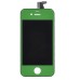 iPhone 4 Digitizer Touch Panel Screen with LCD Display Screen + Flex Cable + Black Supporting Frame - Green