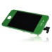 iPhone 4 Digitizer Touch Panel Screen with LCD Display Screen + Flex Cable + Green Supporting Frame - Green