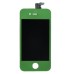 iPhone 4 Digitizer Touch Panel Screen with LCD Display Screen + Flex Cable + Green Supporting Frame - Green