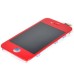 iPhone 4 Digitizer Touch Panel Screen with LCD Display Screen + Flex Cable + Red Supporting Frame - Red