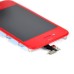 iPhone 4 Digitizer Touch Panel Screen with LCD Display Screen + Flex Cable + Red Supporting Frame - Red