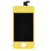 iPhone 4 Digitizer Touch Panel Screen with LCD Display Screen + Flex Cable + Yellow Supporting Frame - Yellow