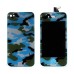 iPhone 4 Navy Camouflage Pattern LCD Assembly ( Glass Back Cover + Touch Screen Digitizer + LCD Display Screen + Flex Cable + Frame Bezel + Home Button )