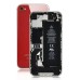 iPhone 4S Back Cover With White Frame Bezel - Red