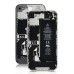 iPhone 4S Clear Glass Back Cover  with Black Bezel - Transparent Silver