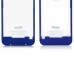 iPhone 4S Clear Glass Back Cover with Blue Bezel - Transparent Dark Blue