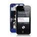 iPhone 4S Clear Glass Back Cover with Blue Bezel - Transparent Dark Blue