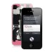 iPhone 4S Clear Glass Back Cover with White Bezel - Transparent Pink