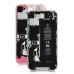 iPhone 4S Clear Glass Back Cover with White Bezel - Transparent Pink