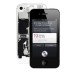 iPhone 4S Clear Glass Back Cover with White Bezel - Transparent White