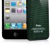 iPhone 4S Dual-Tone Glittering Carbon Fiber Back Cover - Black & Green