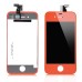 iPhone 4S LCD Assembly (Glass Back Cover + Digitizer Touch Screen + LCD Display + Bezel + Flex Cable) - Bright Orange