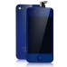 iPhone 4 Semi Electroplated Assembly ( Glass Back Cover + Digitizer LCD Display Screen + Home Button ) - Blue