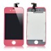 iPhone 4 Semi Electroplated Assembly ( Plating Glass Back Cover + Digitizer LCD Display Screen ) - Pink