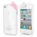 iPhone 4 iPhone 4S Cute Bowknot Frame Bumper Case Cover - White