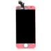 iPhone 5 Electroplated LCD Assembly Replacement Digitizer Touch Screen With LCD Display Screen + Flex Cable + Supporting Bezel Frame + Home Button - Pink