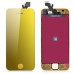 iPhone 5 Electroplated LCD Assembly Replacement Digitizer Touch Screen With LCD Display Screen + Flex Cable + Supporting Bezel Frame + Home Button - Yellow