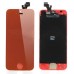 iPhone 5 Electroplated LCD Assembly Touch Screen Digitizer With LCD Display Screen + Front Camera Holder + Earpiece Mesh + Sensor IC Holder + Home Button - Red