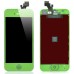 iPhone 5 Front Housing Digitizer Touch Panel Glass Screen With LCD Display Screen + Flex Cable + Bezel Frame + Home Button - Green