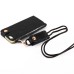 iPhone 5 iPhone 5s Leather Pouch Case Cover with  Lanyard and Headphone Cable Winder - Black