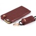 iPhone 5 iPhone 5s Leather Pouch Case Cover with Lanyard and Headphone Cable Winder - Brown