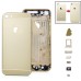 iPhone 6 Pattern Metal Back Cover Housing Replacement with Middle Frame + SIM Card Tray + Side Buttons + Apple Logo for iPhone 5 - Gold