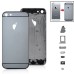 iPhone 6 Pattern Metal Back Cover Housing Replacement with Middle Frame + SIM Card Tray + Side Buttons + Apple Logo for iPhone 5 - Grey