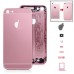 iPhone 6 Pattern Metal Back Cover Housing Replacement with Middle Frame + SIM Card Tray + Side Buttons + Apple Logo for iPhone 5 - Pink