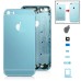 iPhone 6 Pattern Metal Back Cover Housing Replacement with Middle Frame + SIM Card Tray + Side Buttons + Apple Logo for iPhone 5S - Blue