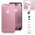 iPhone 6 Pattern Metal Back Cover Housing Replacement with Middle Frame + SIM Card Tray + Side Buttons + Apple Logo for iPhone 5S - Pink